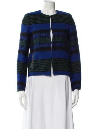 Pre-owned Maje Striped Evening Jacket In Blue