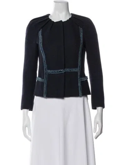 Pre-owned Maje Striped Evening Jacket In Blue