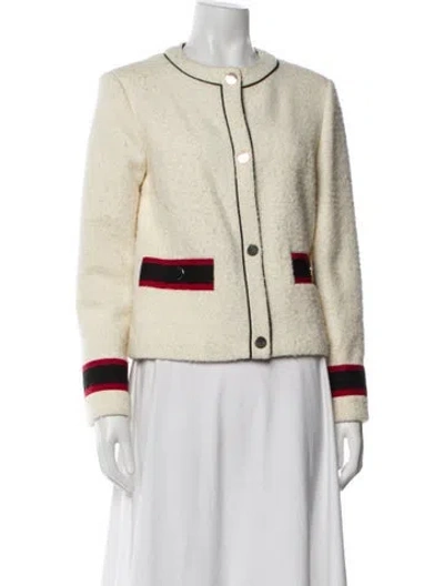 Pre-owned Maje Striped Evening Jacket In Neutral