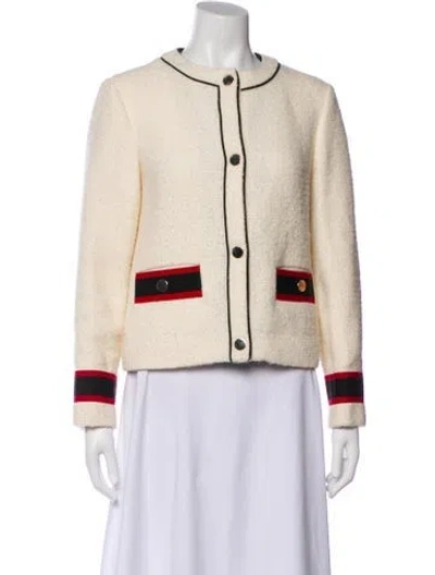 Pre-owned Maje Striped Evening Jacket In Neutral