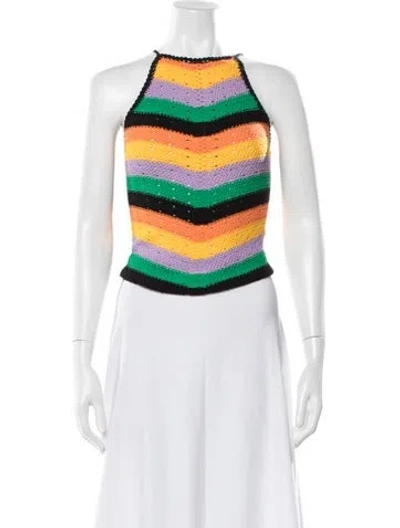 Pre-owned Maje Striped Halterneck Sweater W/ Tags In Multi