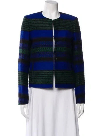 Pre-owned Maje Striped Jacket In Blue