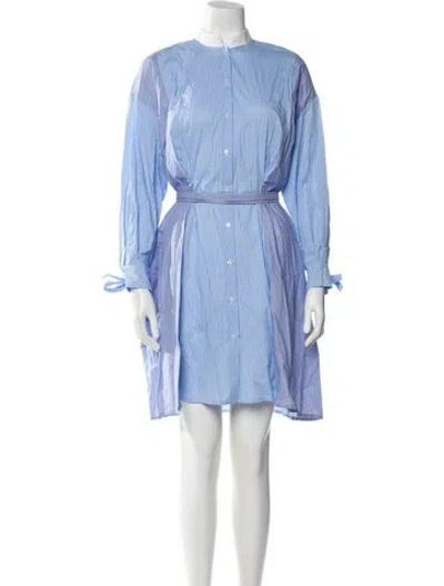Pre-owned Maje Striped Knee-length Dress In Blue