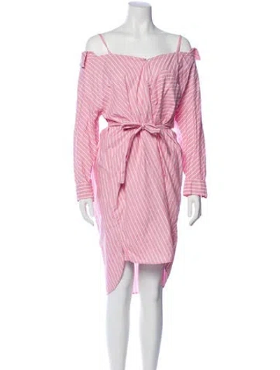 Pre-owned Maje Striped Knee-length Dress In Multi