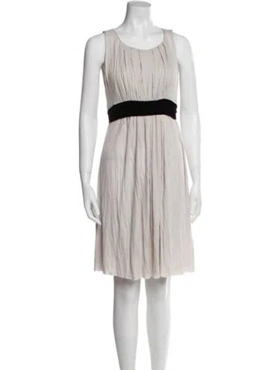 Pre-owned Maje Striped Knee-length Dress In Neutral