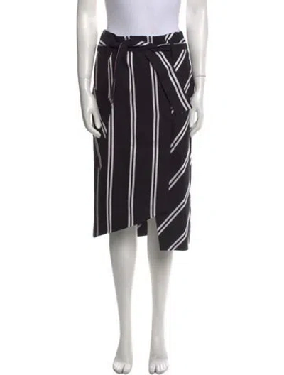 Pre-owned Maje Striped Knee-length Skirt In Black