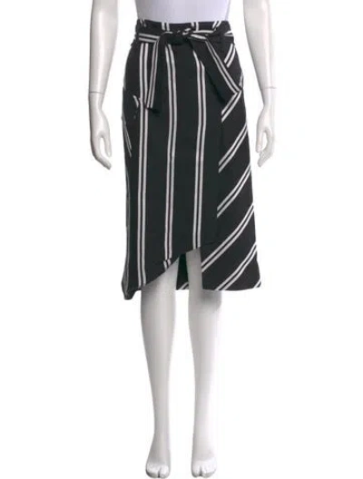 Pre-owned Maje Striped Knee-length Skirt In Black