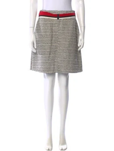 Pre-owned Maje Striped Knee-length Skirt In White