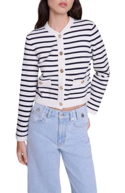 Maje Striped Knit Cardigan