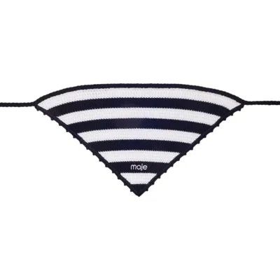 Maje Striped Knit Triangle In Black