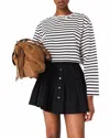 Maje Striped Long-sleeved T-shirt In White