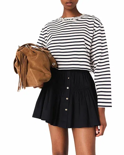 MAJE STRIPED LONG SLEEVE TOP