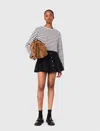 Maje Striped Long-sleeved T-shirt In White