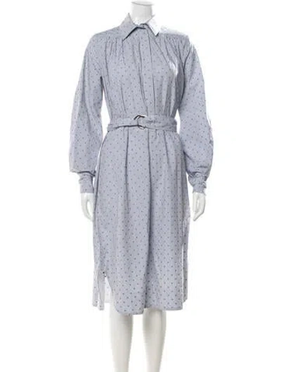 Pre-owned Maje Striped Midi Length Dress In Blue