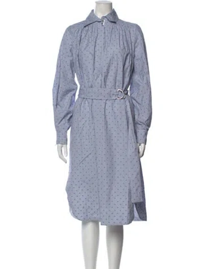 Pre-owned Maje Striped Midi Length Dress In Blue
