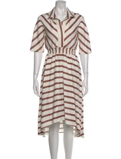 Pre-owned Maje Striped Midi Length Dress In Multi