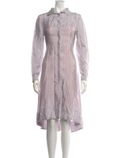 Pre-owned Maje Striped Midi Length Dress In Purple
