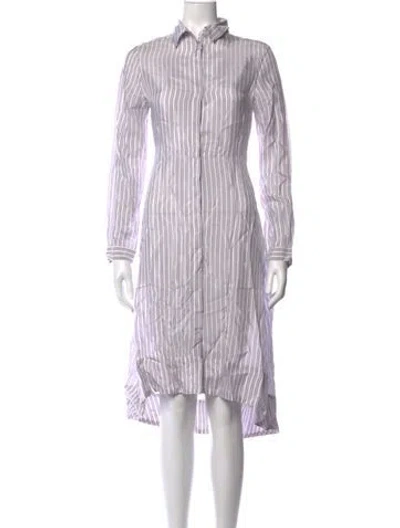 Pre-owned Maje Striped Midi Length Dress In Purple