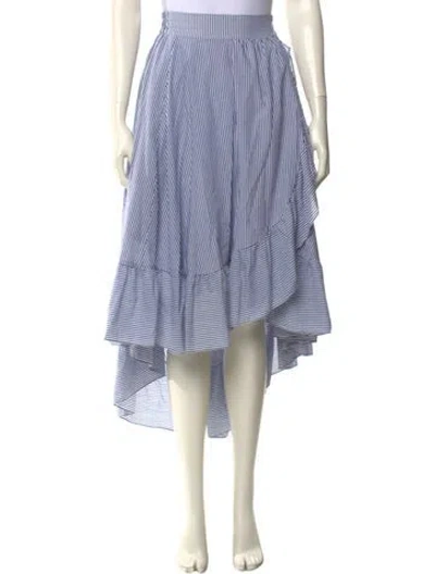 Pre-owned Maje Striped Midi Length Skirt In Blue