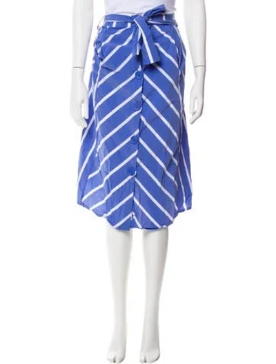 Pre-owned Maje Striped Midi Length Skirt In Blue