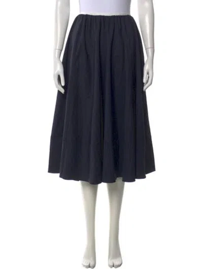 Pre-owned Maje Striped Midi Length Skirt In Blue