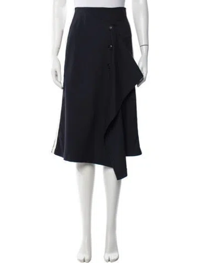 Pre-owned Maje Striped Midi Length Skirt In Blue
