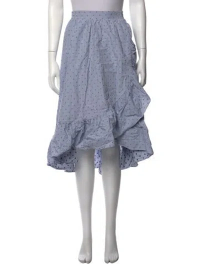 Pre-owned Maje Striped Midi Length Skirt In Blue