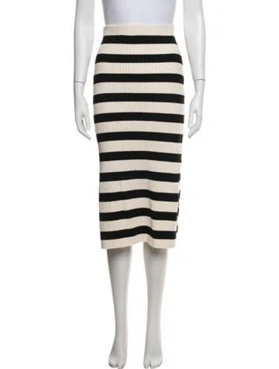 Pre-owned Maje Striped Midi Length Skirt In Neutrals