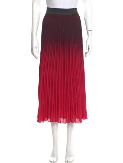 Pre-owned Maje Striped Midi Length Skirt In Red