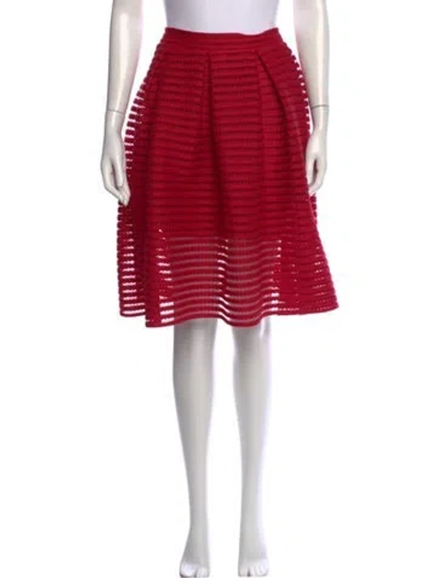 Pre-owned Maje Striped Midi Length Skirt In Red