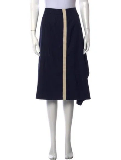 Pre-owned Maje Striped Midi Length Skirt W/ Tags In Blue