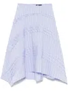 Maje Striped Midi Skirt In Blue