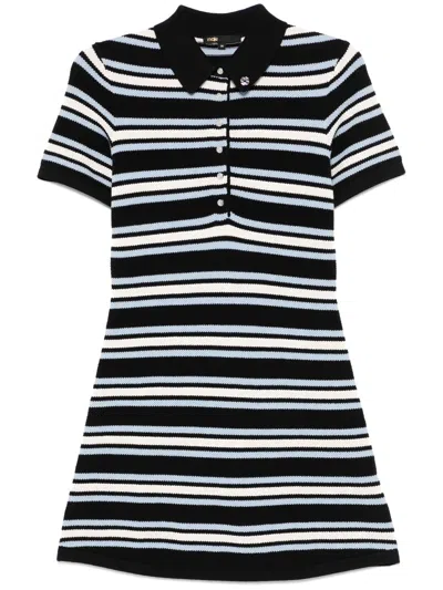 Maje Striped Mini Dress In Black