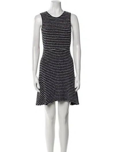 Pre-owned Maje Striped Mini Dress In Black