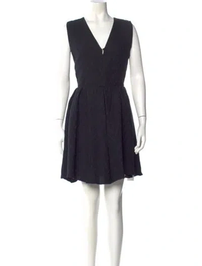 Pre-owned Maje Striped Mini Dress In Black