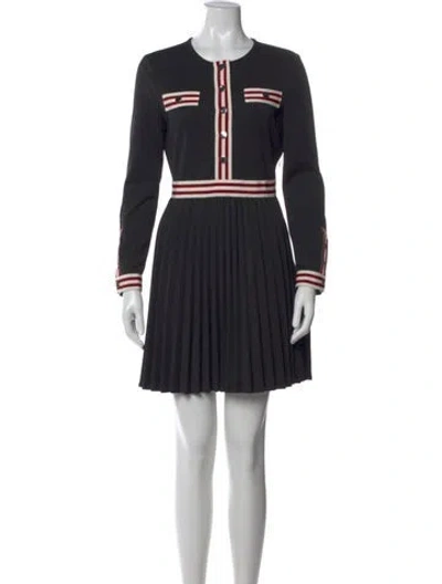 Pre-owned Maje Striped Mini Dress In Black