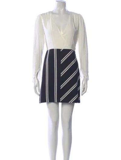 Pre-owned Maje Striped Mini Dress In Black