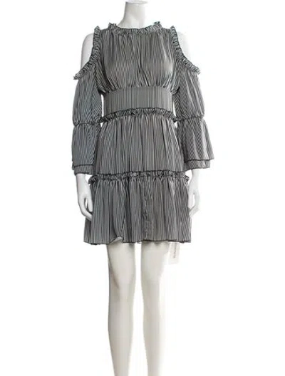 Pre-owned Maje Striped Mini Dress In Black