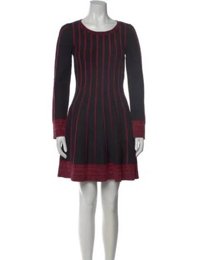 Pre-owned Maje Striped Mini Dress In Black