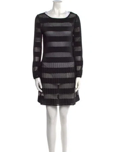 Pre-owned Maje Striped Mini Dress In Black