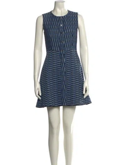 Pre-owned Maje Striped Mini Dress In Blue