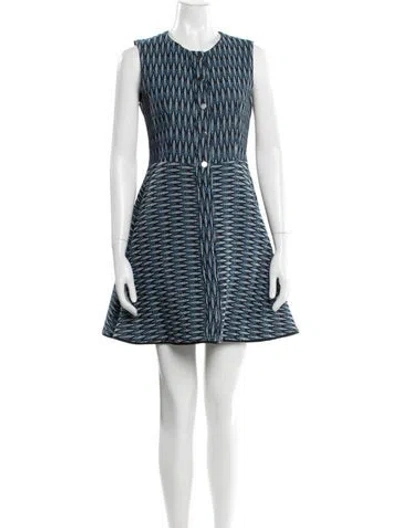 Pre-owned Maje Striped Mini Dress In Blue