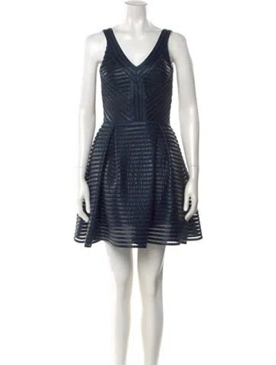 Pre-owned Maje Striped Mini Dress In Blue