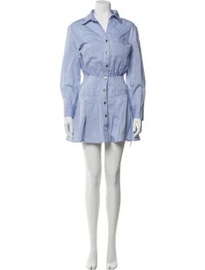 Pre-owned Maje Striped Mini Dress In Blue