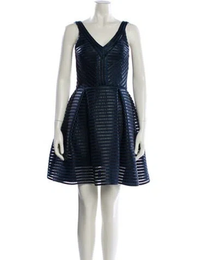 Pre-owned Maje Striped Mini Dress In Blue