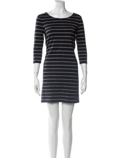 Pre-owned Maje Striped Mini Dress In Blue