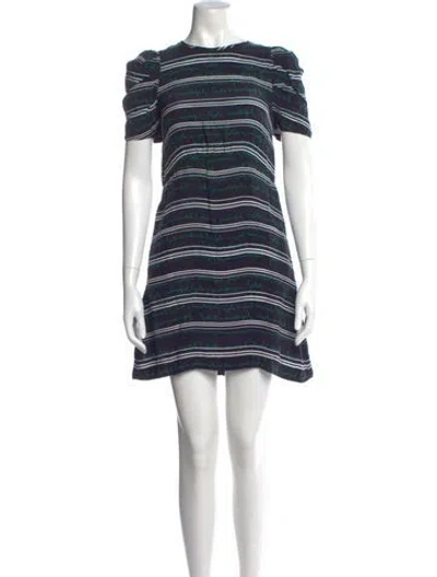 Pre-owned Maje Striped Mini Dress In Blue
