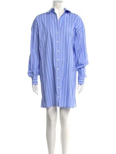 Pre-owned Maje Striped Mini Dress In Blue