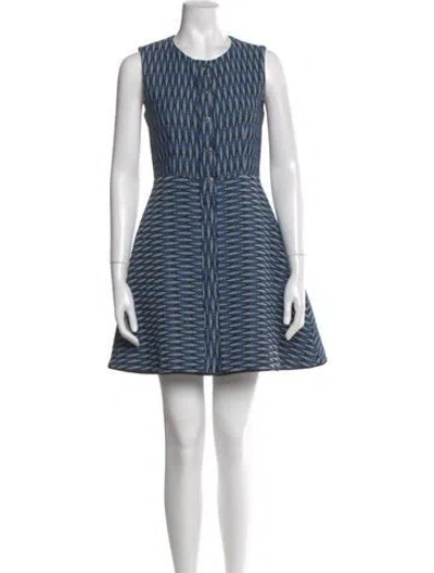 Pre-owned Maje Striped Mini Dress In Blue