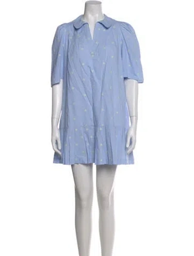 Pre-owned Maje Striped Mini Dress In Blue